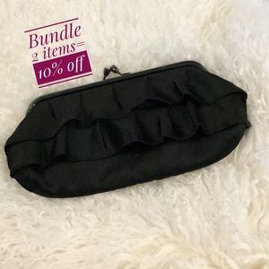 FANCY RUFFLE EVENING CLUTH PURSE